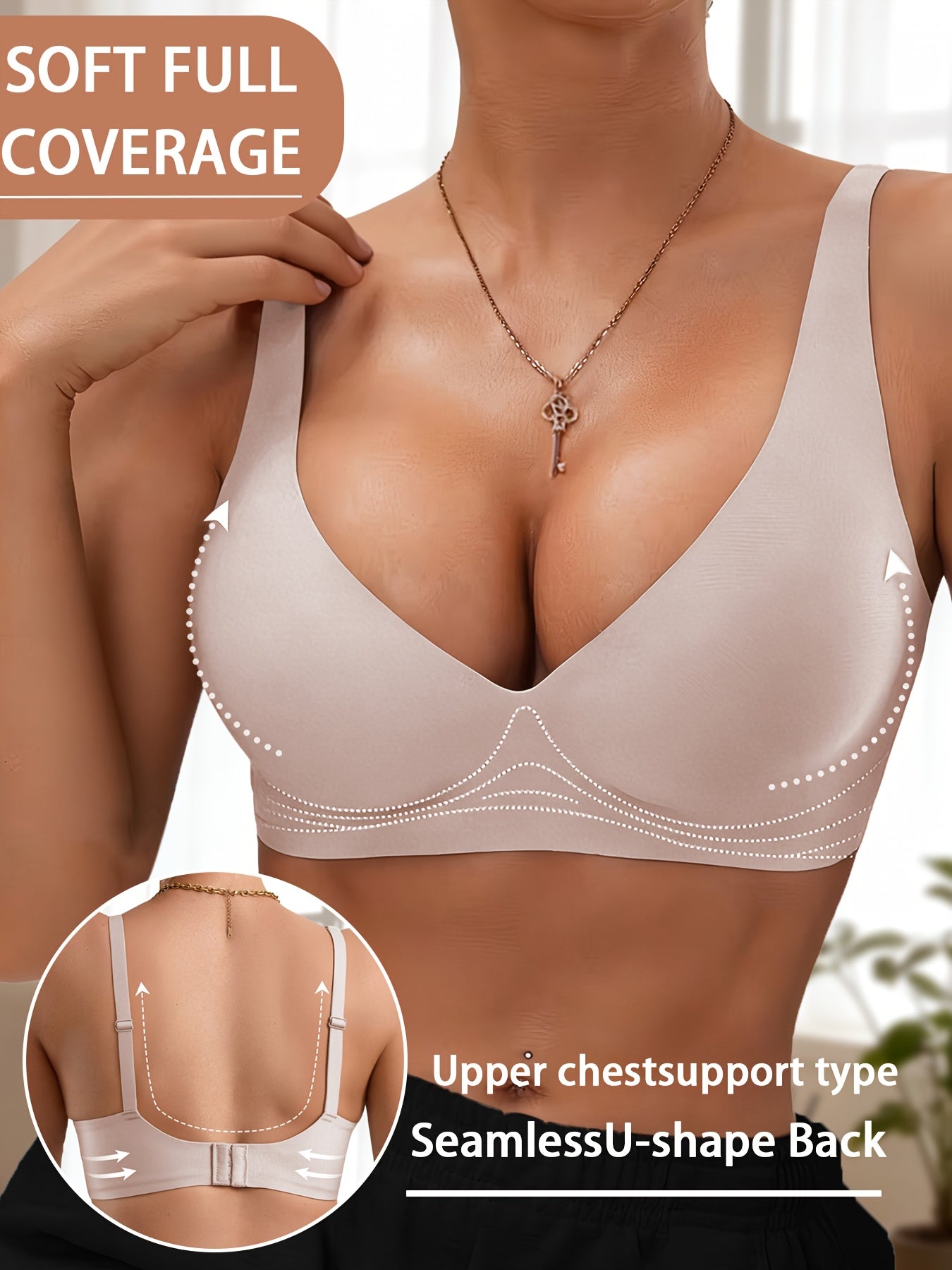 Comfortable Jelly Adhesive Push-up Bra, Wire-free with Removable Pads
